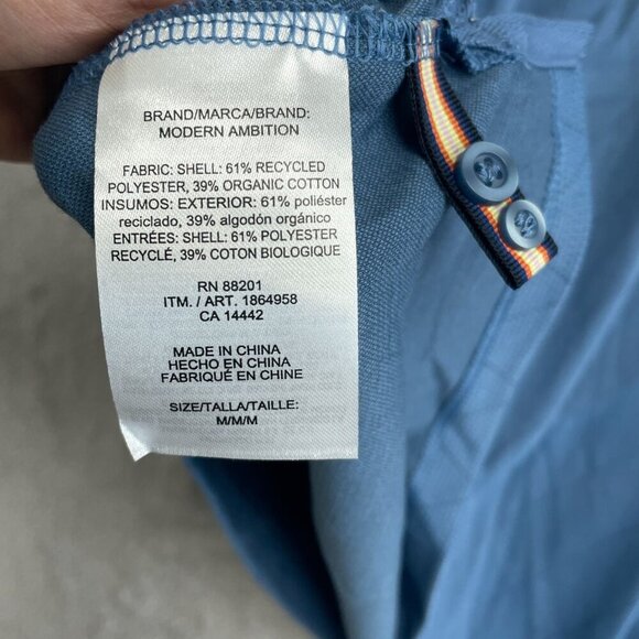 NEW Modern Ambition Men's M Delightfully Technical Polo Shirt Blue Cotton - Picture 7 of 9